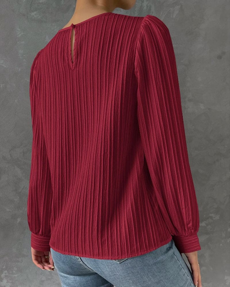 Fashion Canberra I Roza Striped Texture Blouse