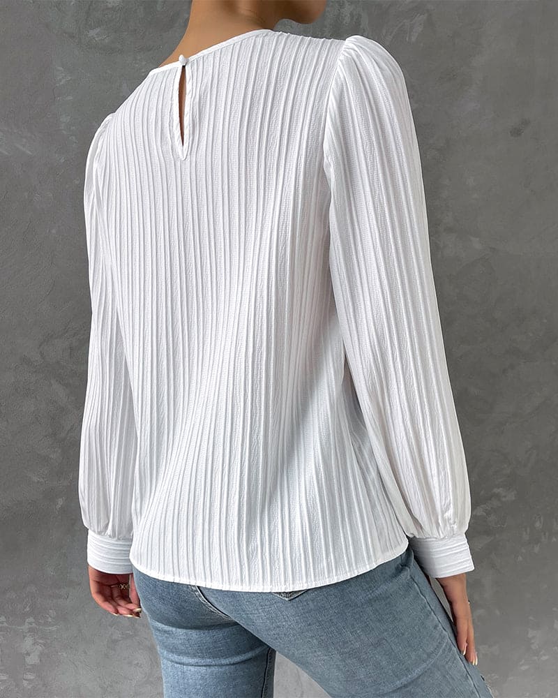 Fashion Canberra I Roza Striped Texture Blouse